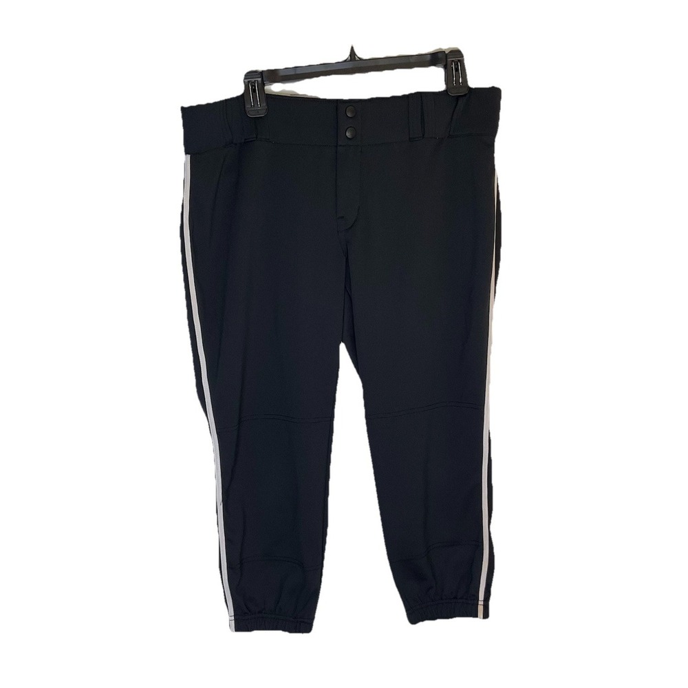 CHAMPRO Women's Baseball/Softball Pants XL Black/White Side Stripes